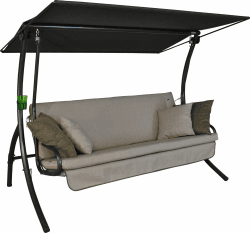ANGERER Hollywoodschaukel Drift Smart beige | Gartenschaukel Made in Germany, Schaukel zum Sitzen, Liegen und Entspannen, inklusive Bett-Funktion, einfache Montage Angebot bei HelloDeals