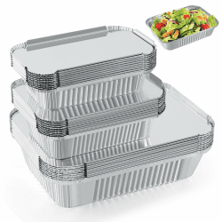 30 Stück Aluschalen Grill,Grillschalen Aluminium 1750ml/700ml/410ml,Aluschalen Mit Deckel,Alu Grillschalen Wiederverwendbar,Grill Aluschalen Für Kochen (Silber-255-30 Stück/mit Deckeln) Silber-255-30 Stück /mit Deckeln Angebot bei HelloDeals