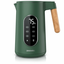 Arendo - Edelstahl Wasserkocher mit Temperatureinstellung 40-100°C - Doppelwand Design Cool Touch - Display im Gehäuse - Kabellos - 2200 W - 1,7L – Überhitzungsschutz – Warmhaltefunktion - BPA-frei C: Grün Angebot bei HelloDeals