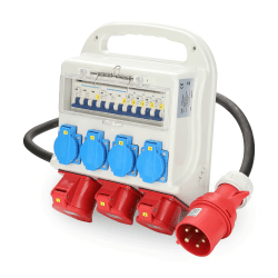 Daromigo Stromverteiler Baustromverteiler, 2xCEE 400V/16A 1xCEE 400V/32A 4x230V Wandverteiler mit Leitungsschutzschalter, IP44 mit Sicherheitsklappdeckeln und Leitung Type-C Angebot bei HelloDeals