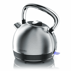 Arendo - Retro Edelstahl Wasserkocher Teekessel im Vintage Style - max. 2200 Watt - austauschbarer Kalkfilter - Füllmenge max. 1.7 Liter - automatische Abschaltung - Silber Edelstahl gebürstet - GS C: Silber Angebot bei HelloDeals