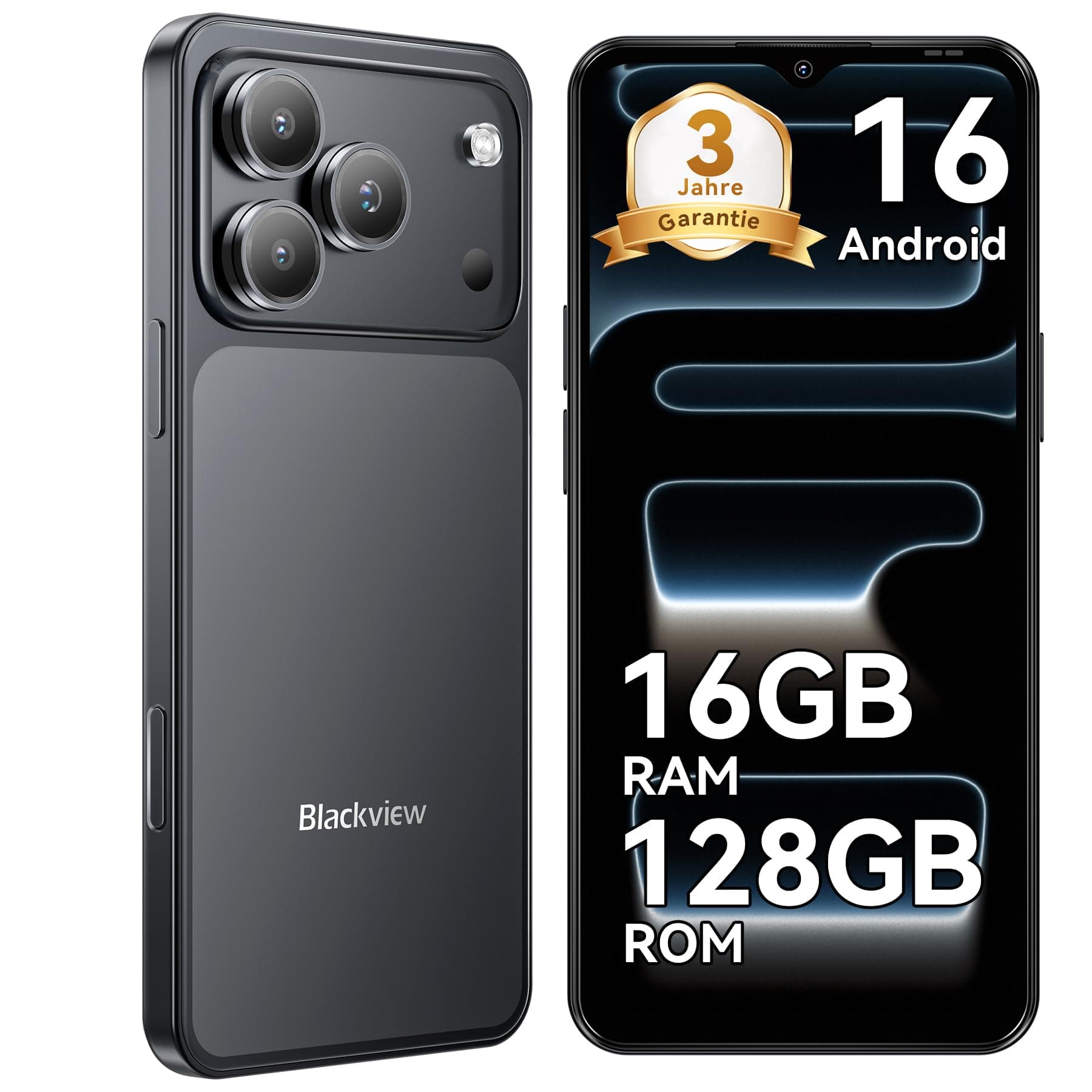 Blackview Wave 7C Android 16 Handy Ohne Vertrag, 128GB/2TB, 4G Dual SIM | 16GB RAM (4+12), 5000mAh, 32MP KI Kamera,6.56 Zoll HD+ Display,Einsteiger Smartphone Inkl.Hülle,Face ID/IP54/3 Jahre Garantie Angebot bei HelloDeals