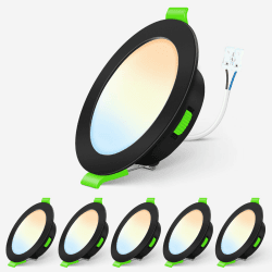 ALUSSO LED Einbaustrahler 230V Schwarz 3CCT 7W Dimmbar 90-100mm 6er Set | 510LM IP44 Bad Einbauleuchten LED Spots, Warmweiß 3000K Neutralweiß 4000K Kaltweiß 6500K Einbauspots Wohnzimmer Badezimmer 7w Schwarz, Lochmaß 90-100mm 6er Set Angebot bei HelloDeals