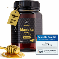 Gepp's Feinkost Manuka Honig 500 g I 514+ MGO I Aus Taranaki I Neuseeland | Hohe Reinheit I Superfood Manuka, cremig & aromatisch I Preisgekrönter & IfV-zertifiziert 500g Angebot bei HelloDeals