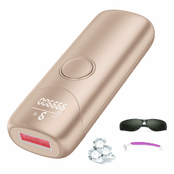 5℃ IPL Geräte Haarentfernung Laser mit Kühlfunktion, Gold | IPL Haarentfernungsgerät mit 9 einstellbaren Energiestufen, 999900 Blitze, 600 NM Rotlicht, für Frauen, Achselhöhle, Gesicht Angebot bei HelloDeals
