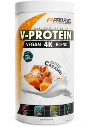 Veganes Proteinpulver KARAMELL – V-Protein 4K Blend | Unglaublich lecker & cremig | 750g | Aus Sonnenblumen, Soja, Hanfsamen & Kürbiskernen | Pflanzliches Eiweißpulver mit 78% Eiweiß Salted Caramel 25 Portionen (1er Pack) Angebot bei HelloDeals