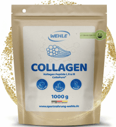 Wehle Collagen Pulver – 1000g Peptide Typ 1, 2 & 3, Kollagen Hydrolysat | Collapure® Markenrohstoff, Geschmacksneutral – produziert in Deutschland, laborgeprüft Angebot bei HelloDeals