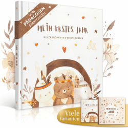 EULENTALER® Das Original Babytagebuch Boho I Von Pädagogen gestaltet I Mit süßen Waldtieren & stabilem Papier I Viel Platz für Fotos I Babyalbum Mein erstes Jahr – Geschenk zur Geburt & Babyparty | Mit süßen Waldtieren, stabilem Papier, Babytagebuch mit P Angebot bei HelloDeals