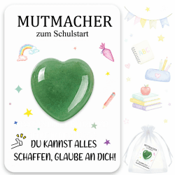 TUZELIYA Mutstein für Kinder Einschulung - Schulkind 2026 Geschenk | Naturstein Aventurin mit Karte & Organzabeutel - Mutmacher Geschenk- Glücksstein & Glücksbringer - Schultütenfüllung Einschulung Glücksstein Grün Angebot bei HelloDeals