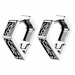 JewelryWe Creolen Ohrringe Herren Edelstahl Keltische Knoten Türkis Schlangen Huggie Creolen Unisex Klein Kreolen Ohrringe Set Wikinger Gothic Punk Schmuck Geschenk für Männer Frauen Dreieckig Angebot bei HelloDeals