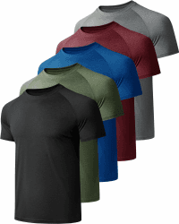 3/5/7er Pack Sport Tshirts Herren Funktionsshirt Laufshirt | Atmungsaktivs,Schnell Trockend,Kurzarm Fitnessshirt Trainingsshirt Laufshirt für Gym Running,Wandern und Laufen 3XL Schwarz, Dunkelgrau, Dunkelblau, Weinrot, Army Green Angebot bei HelloDeals