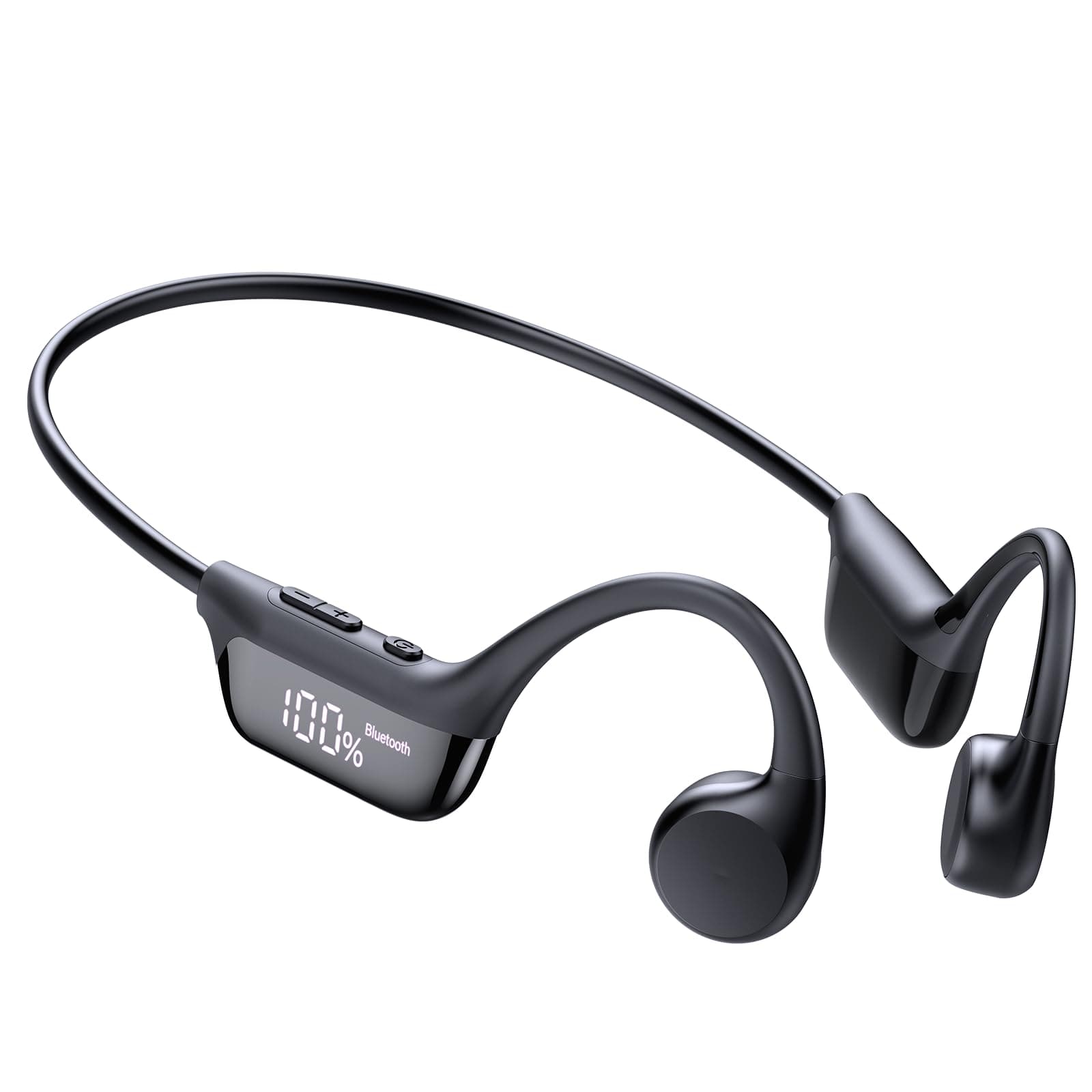 Knochenschall Kopfhörer, Bluetooth 6.0 Open Ear Kopfhörer | 12 Std, LED-Anzeige, Duale Verbindung, IP7 Wasserdichte Schweißfeste Sportkopfhörer Kopfhörer für Fitness/Radfahren/Laufen Matt Schwarz Angebot bei HelloDeals