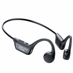 Knochenschall Kopfhörer, Bluetooth 6.0 Open Ear Kopfhörer | 12 Std, LED-Anzeige, Duale Verbindung, IP7 Wasserdichte Schweißfeste Sportkopfhörer Kopfhörer für Fitness/Radfahren/Laufen Matt Schwarz Angebot bei HelloDeals