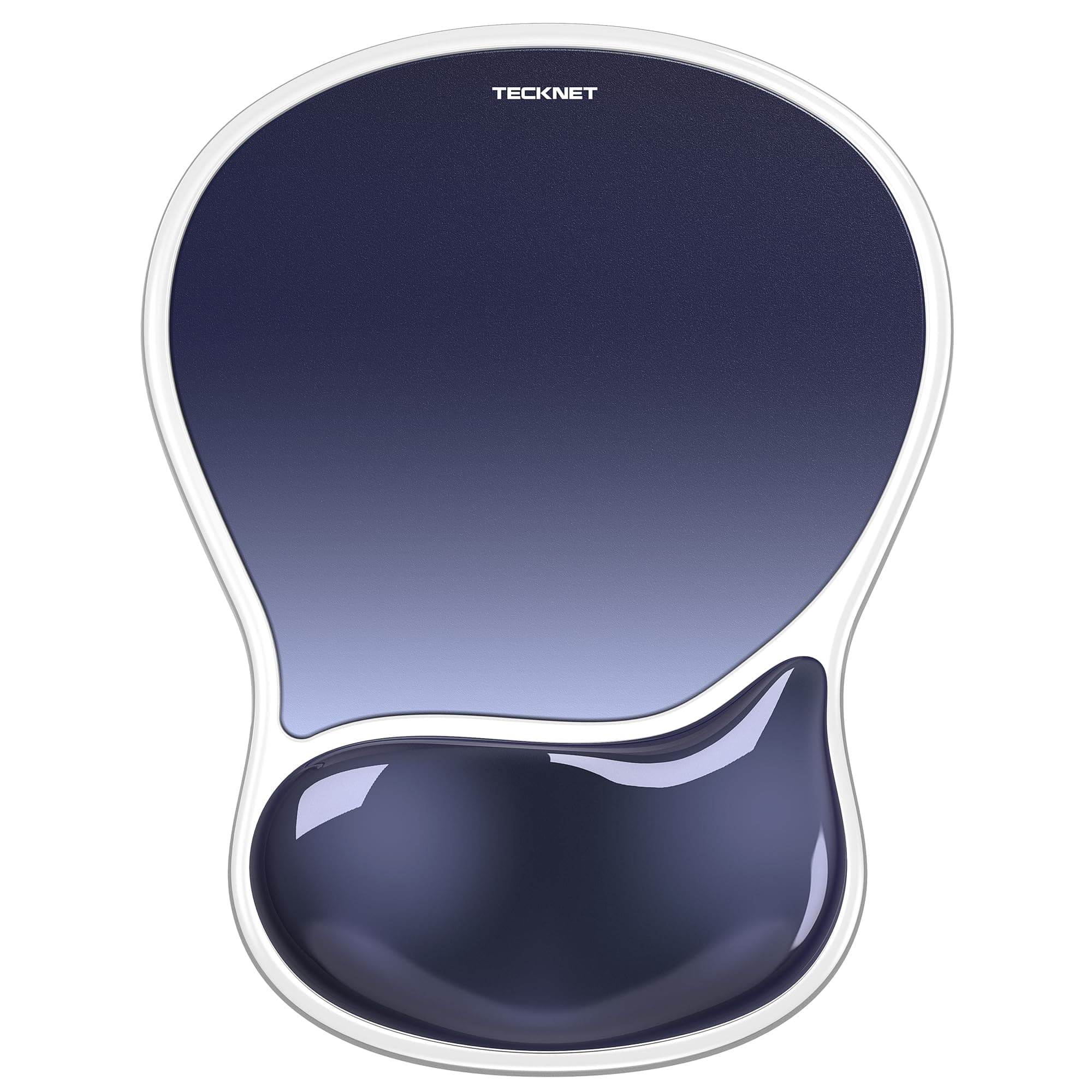 TECKNET Mauspad mit Gel-Handgelenkauflage, Wasserdicht, Dunkelblau | Ergonomische Tropfenförmige Vertiefung, TPU, Passt & Weich, Rutschfest, Glatte Mausgleitfähigkeit, für Büro und Studium Dunkelblau 254L x 195B mm Angebot bei HelloDeals