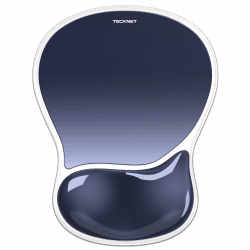TECKNET Mauspad mit Gel-Handgelenkauflage, Wasserdicht, Dunkelblau | Ergonomische Tropfenförmige Vertiefung, TPU, Passt & Weich, Rutschfest, Glatte Mausgleitfähigkeit, für Büro und Studium Dunkelblau 254L x 195B mm Angebot bei HelloDeals