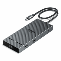 UGREEN USB C Docking Station 10Gbps USB C Hub 2 HDMI | Revodok Pro 2102 Ethernet Adapter Dual 4K@60Hz Display mit USB 3.2 Ports, PD 100W Schnellladen, SD/TF Kartenleser Angebot bei HelloDeals