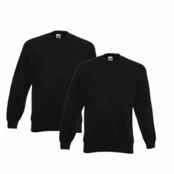 Fruit of the Loom 2er Herren Sweatshirt Classic Set In Sweat M L XL XXL 3XL 4XL 5XL | Verschiedene Farbsets & HLKauf-Block M 2x Schwarz & 1x Hlkauf-block Angebot bei HelloDeals