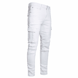 Herren Slim Fit Stretch Jeans Zerrissene Röhrenjeans für Männer, Distressed Destroyed Regular Straight Leg Fashion Comfort Flex Waist Jeanshose, Teenager Lässige Mode Skinny Cargo Designer Denim Hose 30 B#weiß Angebot bei HelloDeals