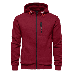 CTU Herren Hoodies Zip Up Langarm Fleece Sweatshirts Hoodies für Männer S-3XL S Rot Angebot bei HelloDeals
