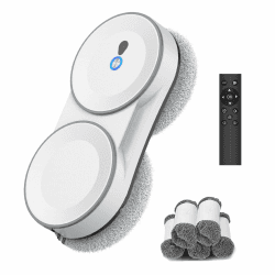 Fensterputzroboter, 5600 Pa Fensterroboter mit Fernbedienung, 3 Reinigungsmodi, mit Automatische Doppel-Sprühfunktion, Intelligente Navigation, mit 60ML Tank, für Glas und Glastüren (Weiß B) Angebot bei HelloDeals
