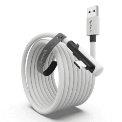 Syntech Link Kabel 5m, USB 3.0 auf USB-C Kabel für Meta Quest 3/3S/2, Weiß | USB 3.0 High-Speed bis zu 5 Gbit/s Datenübertragung für PCVR & SteamVR Gaming, verstärkter abgewinkelter USB-C-Anschluss 5M Weiß Angebot bei HelloDeals
