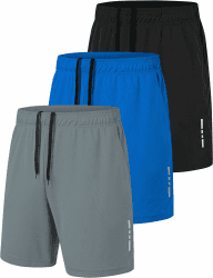 Sporthose Herren Kurz Sport Shorts Sommer Schnell Trocknend Kurze Hosen Männer Laufhose Gym Basketball Shorts Jogginghose mit Taschen XXL Schwarz/Dunkelgrau/Blau Angebot bei HelloDeals