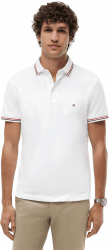 Tommy Hilfiger Herren Poloshirt Kurzarm Slim Fit mit Kontrast-Details XL White (White) Angebot bei HelloDeals