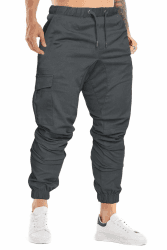 Cindeyar Herren Hosen Slim Fit Casual Jogger Sporthose Freizeithose Cargo Chino Jeans Hose XL Dunkelgrau 01 Angebot bei HelloDeals