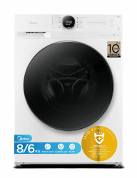 Midea Waschtrockner 8/6kg Waschen/Trocknen Inverter Motor MF200D86WB-14DAS | Auffrischen, 60 Min. Waschen und Trocknen, Steam Care, Turbo, 48 cm tief, App-Steuerung, AquaStop, weiß Angebot bei HelloDeals