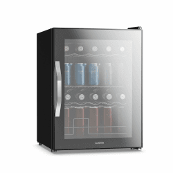 Klarstein Beersafe Getränkekühlschrank 60 L – Mini Kühlschrank mit Glastür, Schwarz | LED-Beleuchtung, herausnehmbare Metallablagen, leise, Flaschenkühlschrank für Getränke & Dosen 60 L Schwarz Angebot bei HelloDeals