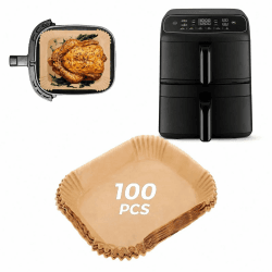 100 Stück Airfryer Backpapier Zubehör Für Cosori Airfryer Turbo Tower Compact Dual Basket 8.6L Heißluftfritteuse, 21x16cm Einweg Antihaft Air Fryer Baking Paper Liners Für Cosori CAF-DC861-AEU Angebot bei HelloDeals