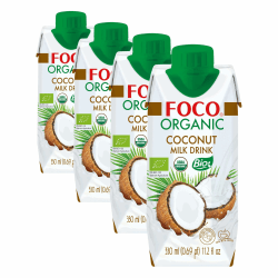 FOCO Bio Kokosnussmilch Getränk - 1 x 330 ml (Packung mit 4) Pack of 4 Angebot bei HelloDeals