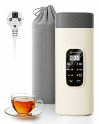 Maestri House Reisewasserkocher 550 ml, Wasserkocher Klein mit 6 Funktionen | Mini Wasserkocher mit 400W Schnellkochfunktion, Edelstahl 304, Auslaufsicher, Ideal für Reisen, Hotel, Büro, Tee und Kaffee Cremeweiß Angebot bei HelloDeals