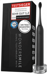 WonderSmile Schallzahnbürste Pro Ultimate Black – Testsieger 2026* – IPX8 | Elektrische Zahnbürste mit Ladestation, 4 Programmen & 60 Tage Power Batterie – mit Smart-Bürstenkopf Ultimate Black 1 stück (1er Pack) Angebot bei HelloDeals
