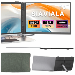 Laptop Bildschirm Erweiterung, 2025 Upgraded Ultra-Thin 14" FHD 1080P Portable Monitor für Laptop, Lightweight Dual Laptop Screen Extender für 13-17.3“ Laptops, Plug n Play für Windows/Mac/Android Dual Screen 14" Angebot bei HelloDeals