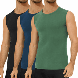 Falechay 3er Pack Unterhemd Herren 100%Baumwolle Ärmelloses Tank Top Männer | Muskelshirts,Unterhemden,Tank Top Herren,Sportunterhemden,Mehrfarbig S Schwarz-marine-olive Angebot bei HelloDeals