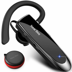 New Bee Bluetooth Headset Wireless Freisprech Telefon | Bluetooth-Headset mit Mikrofon für iPhone Samsung Huawei mit 60 Tage Standby Schwarz black Angebot bei HelloDeals