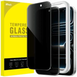 JETech Sichtschutz für iPhone 17 Pro, 2 Stück | Anti-Spy Blickschutz Gehärtetes Glas Schutzfolie, mit Installationshilfe, Kratzfestes Design Angebot bei HelloDeals