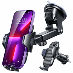VANMASS 2026 Handyhalterung Auto Upgrade Stärkste Saugnapf & Lüftungshaken | 【Militär-Klasse】4 in 1 Handy Halterung Auto 360° Drehbar Handyhalter Auto Armaturenbrett Scheibe Wand für iPhone Samsung usw Kohlefaser Schwarz Angebot bei HelloDeals