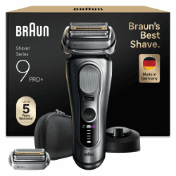 Braun Rasierer Herren Elektrisch Series 9 PRO+, 9617psi, Silber | Elektrorasierer, Barttrimmer, 60 Min. Akku, Wasserdicht, Made in Germany, Inkl. Reiseetui, Ladestation Und Extra Scherkopf 1 Grau + 3 Zubehörteile Angebot bei HelloDeals