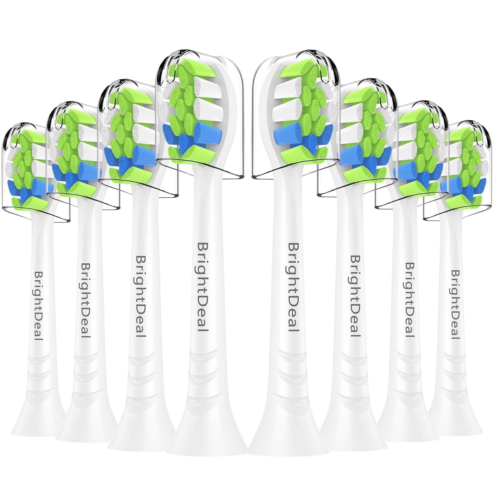 BrightDeal Ersatzbürsten für Philips Sonicare, Elektrische Zahnbürsten Bürstenköpfe Kompatibel mit Sonicare HealthyWhite, EasyClean und Andere Snap-On-Griffen (8 Stück, Weiß) Angebot bei HelloDeals