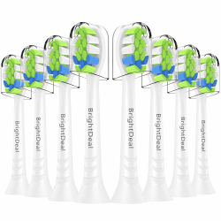 BrightDeal Ersatzbürsten für Philips Sonicare, Elektrische Zahnbürsten Bürstenköpfe Kompatibel mit Sonicare HealthyWhite, EasyClean und Andere Snap-On-Griffen (8 Stück, Weiß) Angebot bei HelloDeals