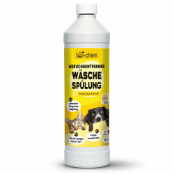 bio-chem Geruchsentferner Wäschespülung 1000 ml - Mikrobiologischer Wäsche Enzymreiniger mit Messbecher - Geruchsneutralisierer gegen Geruch von Urin, Hund & Katzen für alle Textilien - Made in DE 1 L Angebot bei HelloDeals