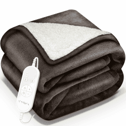 sinnlein® Heizdecke 180x130cm mit Abschaltautomatik | Wärmedecke elektrisch | Kuscheldecke mit Timerfunktion, 9 Heizstufen , Digitalanzeige & Überhitzungsschutz | Geschenke für Frauen & Männer 180x130cm Hellbraun Angebot bei HelloDeals