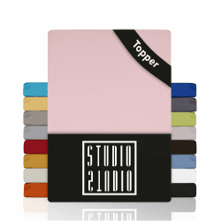 STUDIO Basic Topper Spannbettlaken 180x200cm – Jersey-Spannbetttuch aus 100% gekämmter Baumwolle – Puder – bügelfrei, elastisch & Oeko-TEX Zertifiziert – für Topper 4–14cm Puder Topper 180x200cm Angebot bei HelloDeals