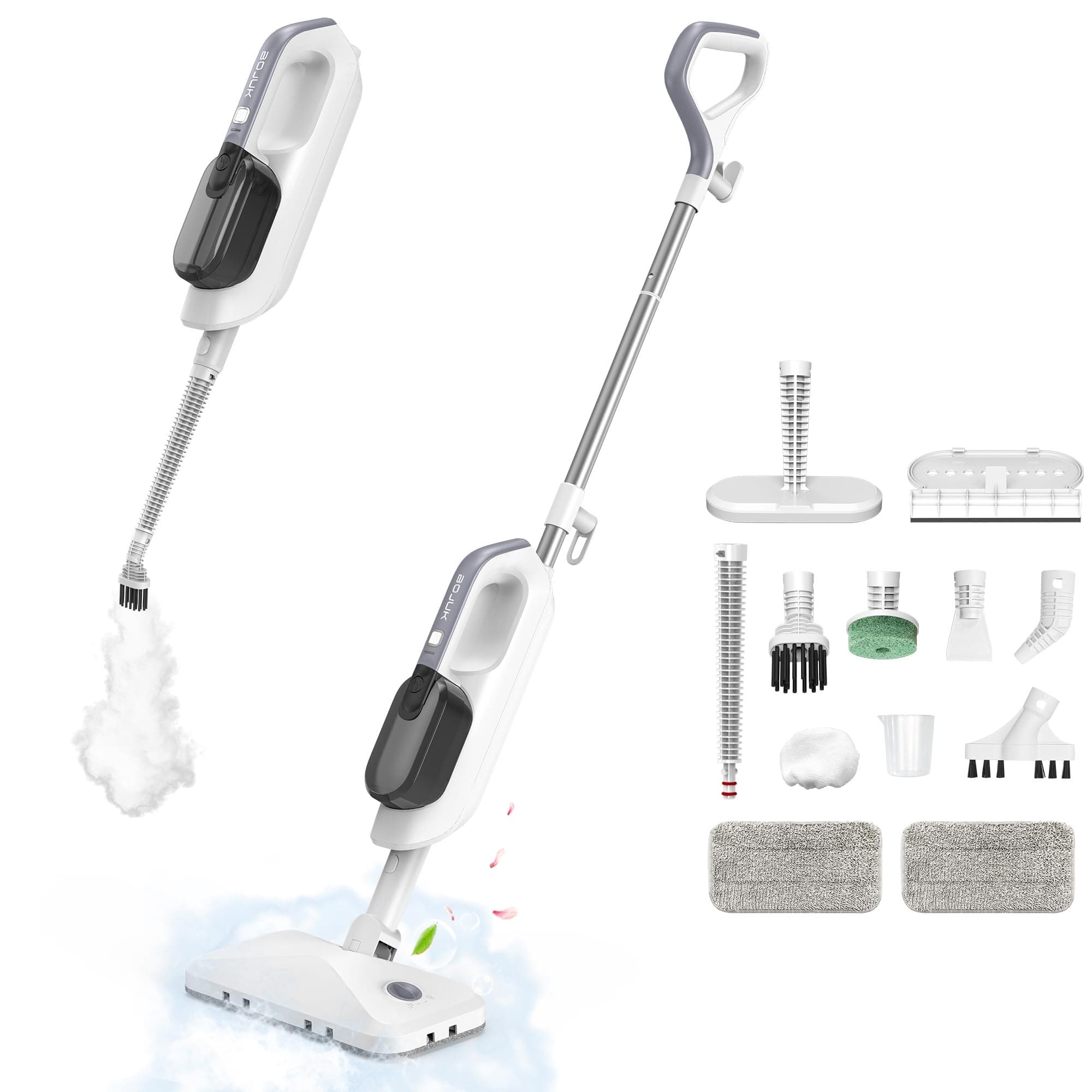 Dampfreiniger Handdampfreiniger, abnehmbar und multifunktional | 470 ml Wassertank, 3 Dampfstufen, Duftfach und 5 m Kabel, Standfunktion, für Fliesen, Laminat, Vinyl, Fenster, Polster & Auto Weiß Angebot bei HelloDeals