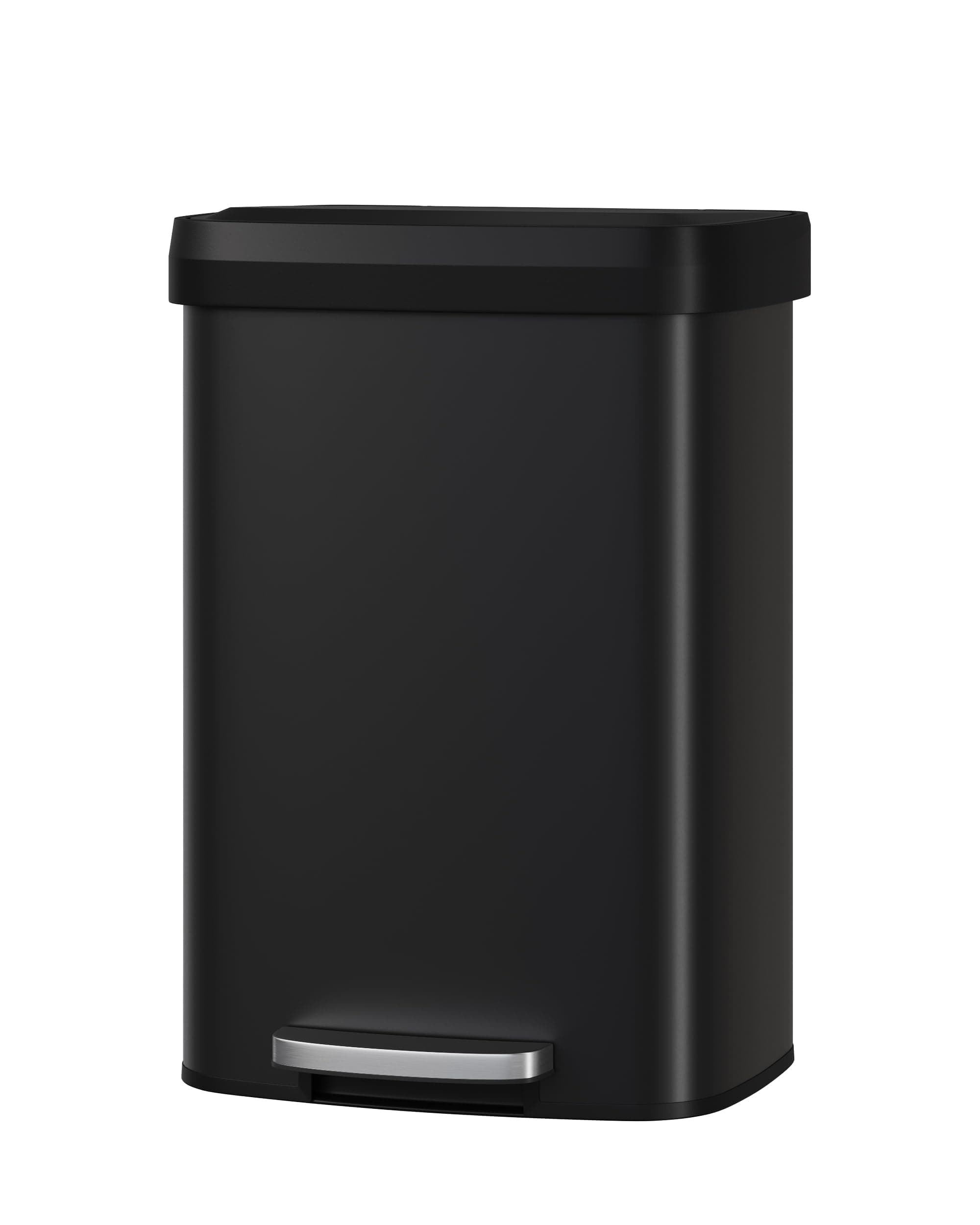 GarveeHome 50L Metall Mülleimer mit Deckel, großer Tretmülleimer, Mülleimer Küche, rostfrei, mit Beutelring, Soft-Close Kunststoffdeckel, Griff hinten, Schwarz Schwarz 50L Angebot bei HelloDeals
