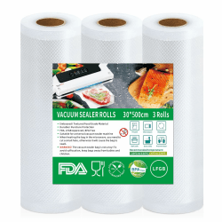 Vakuumierbeutel 3 Rollen Vakuumierfolie, 30x500cm Vakuumbeutel Lebensmittel, BPA-frei, Reißfest, 190µm, Vakuumierrollen für alle Vakuumierer, Mikrowellen, Sous Vide Gefrierbeutel 30X500cm-3rolls Angebot bei HelloDeals
