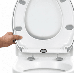 CUQOO toilettendeckel mit absenkautomatik | wc sitz weiß - oval klodeckel | UNIVERSELLE PASSFORM: klobrille · toilettensitz · schnellverschluss · antibakteriell · badaccessoires · stabil · langlebig Angebot bei HelloDeals