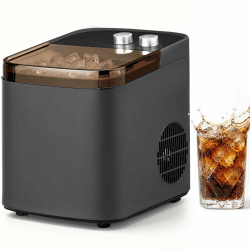 LEADZM Eiswürfelmaschine Klein 12KG/24H,Selbstreinigend Eiswürfelbereiter (Weiß) | 9 Würfel in 6-10 Minuten fertig,12 kg Eis/Tag Eiswürfelbereiter, 2 Eiswürfelgrößen S & L Schwarz Angebot bei HelloDeals